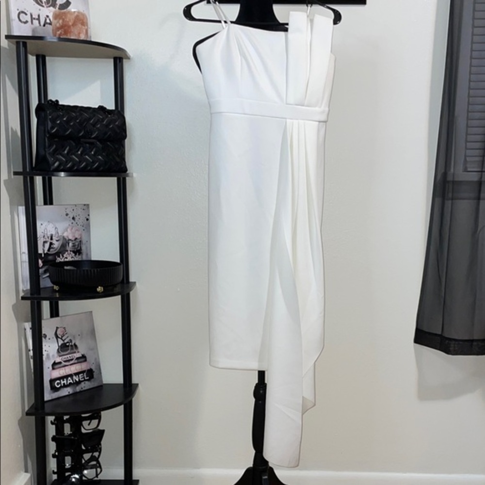 Eliza J One Shoulder White Dress